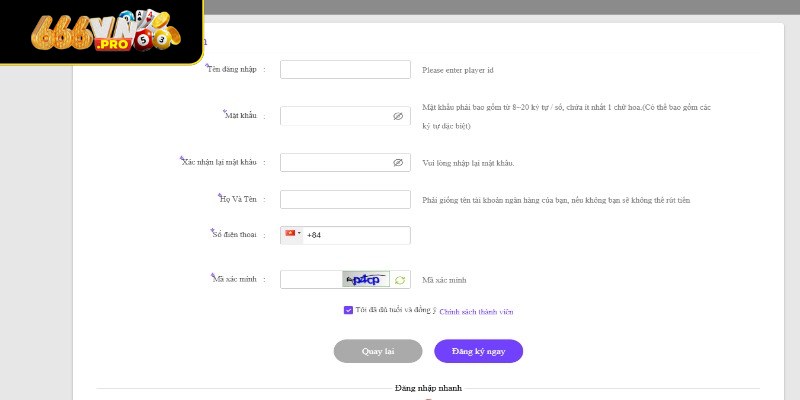 Đăng Ký 666VN - Từng Bước Đăng Ký Cụ Thể Cho Người Dùng Mới Tạo tài khoản nhà cái nhanh trên PC